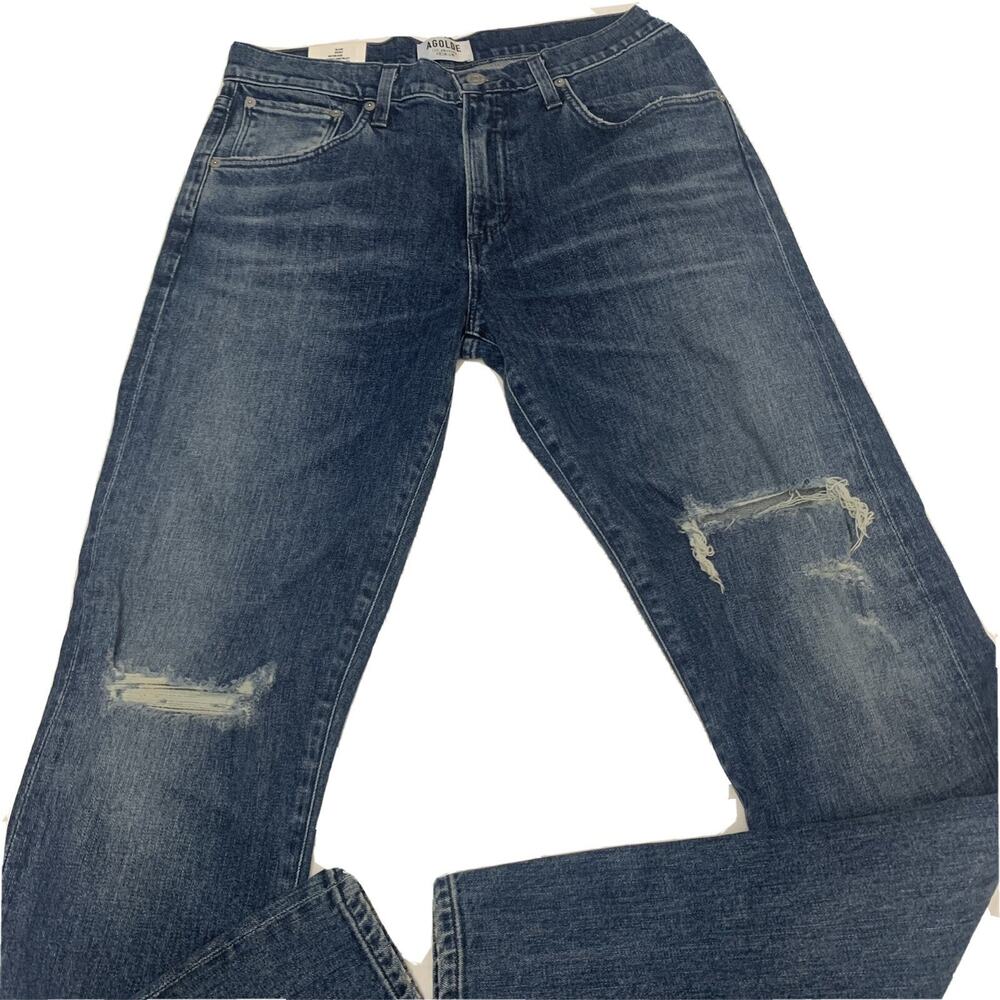 Agolde Womens Sz 31 blade skinny jeans Sonic Destruction New medium Wash